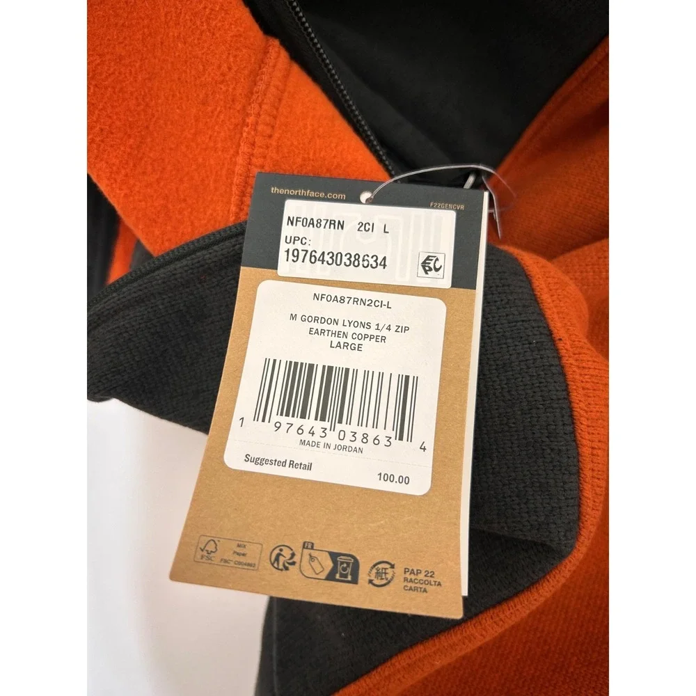 NWT $100 The North Face Men's size L Pullover Copper  Gordon Lyons‎ Jacket i